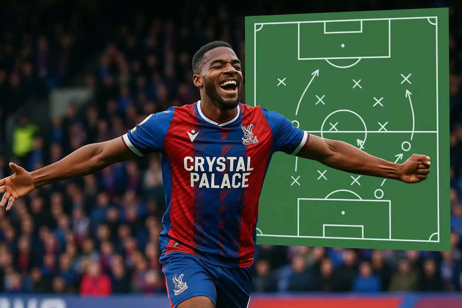 Cầu thủ Crystal Palace ăn mừng bàn thắng trong sơ đồ Glasner